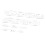 IPOTCH 4Pcs Leder Handwerk Klare Acryl Quilt-Schablone Vorlagen Acryl-Nähvorlage für DIY Herren Uhrenarmband - D 20-18 mm