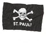  St Pauli Fahne Totenkopf 100x150 - eine Größe