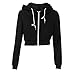 Produktbild Resplend Frauen Mode Kurzer Mantel mit Kapuze Crop Hoodie Jacke Outwear Reißverschluss-Sweatshirt Kapuzenjacke Einfarbig Langarm-Shirt-Mantel Slim Fit