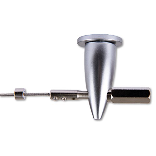 Seilspanngarnitur Niro- Drahtseil Wand + Decke, ca. 5m, Befestigungssystem Gardinen Auswahl: Castello silber – matt - 3