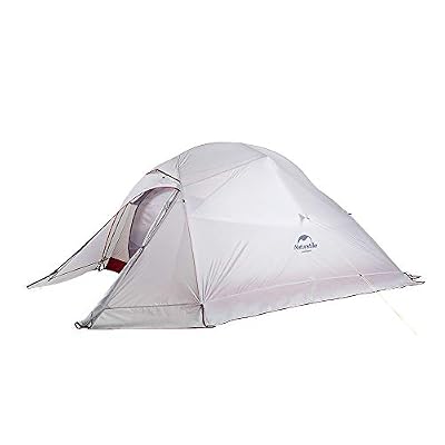 Naturehike Cloud-up Tente Ultra légère Randonnée 3 Personnes Double Couche Tente 4 Saison Camping Tente (20D Gris avec Jupe)