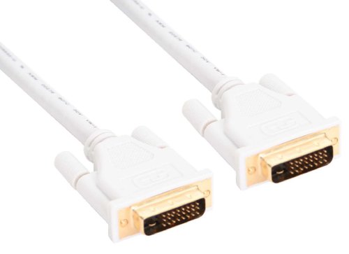 InLine 17775W DVI-D Kabel (digital 24+1 Stecker Dual Link, 5m) weiß/gold