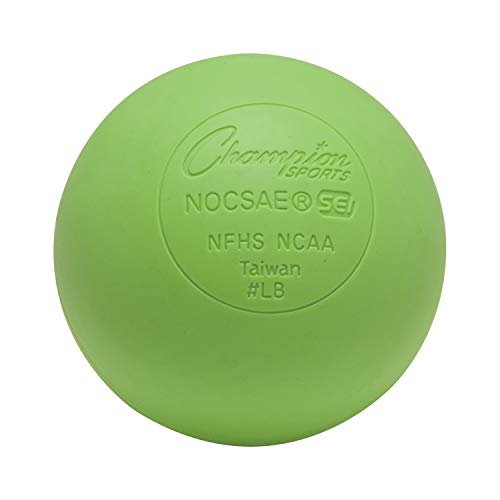 Champion Sports Bolas de Lacrosse de colores: tamaño oficial para profesionales, colegios y juegos escolares de grado - NCAA, NFHS, certificado, paquetes de varias unidades, color verde, tamaño 1 Ball
