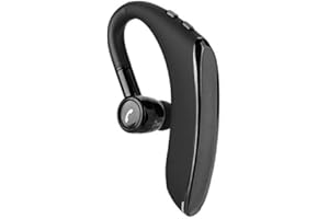 fasient F900 Bluetooth Earpiece, Wireless Bluetooth Earpiece V5.0 In-Ear Hands-Free Earphones with Built-in Mic for Driving/Business/Office, Compatible with iOS and Android – Black