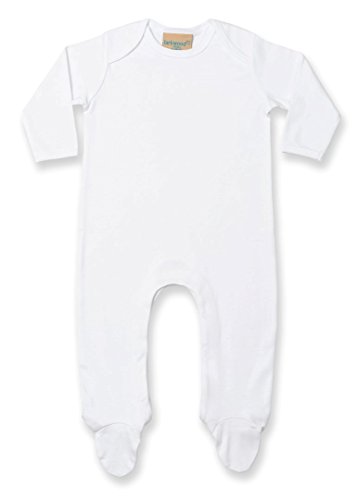 Larkwood Babies Contrast Sleepsuit White/White 12-18