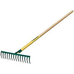 Leborgne Râteau forgé 14 dents courbes, Largeur: 35 cm, Manche: 150 cm, Acier forgé et trempé