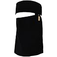 Women's Fidoush Fabric fashion Nosepiece One Layer Saudi Niqab for Muslim WomenGirl (Black)