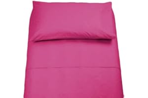 STORE SORRENTO Completo letto singolo Irge in cotone lenzuolo sopra,lenzuolo sotto,1 federa (Fucsia)
