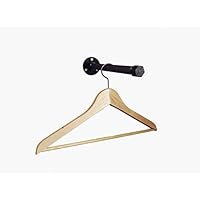 Garderobe schwarz anthrazit 30cm für Kleiderbügel Garderobenstange Industrial Design