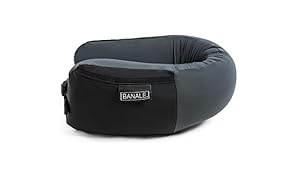 BANALE Cuscino da viaggio in Memory Foam, Cuscino da collo con larghezza regolabile, portatile e compatto. Igienico, fodera in lycra lavabile. Per viaggi in auto e in aereo