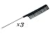 3 x PROFESSIONAL FINE TOOTHED METAL PIN TAIL COMB FOR MULTI PURPOSE USE