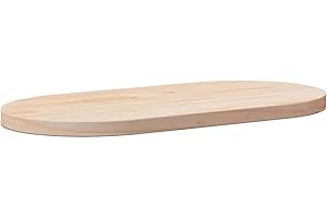 vidaXL Tablero de Mesa Ovalado Madera Maciza de Pino 80x40x2,5 cm, Tablero de Mesa, Tablero de Repuesto, Tablero de Mesa de Centro