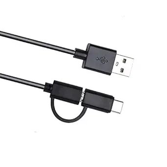 Croma 3A Fast charge 1.2m 2 in 1 sync and charge cable, Made in India, 480Mbps Data transfer rate, Tested Durability with 8000+ bends (12 months warranty) (CRCMA0103sTO12, Black)