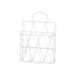 Función y practicidad. Ablerfly Cesta de almacenamiento de metal, color dorado, elegante, para colgar en la pared, portátil, de hierro, para escritorio, revistero y organizador de periódicos blanco