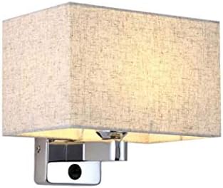 Wall Lamp, Postmodern Minimalist Fabric Wall Lights with Push Button Switch, Bedroom Bedside Lamp Fashion Aisle Balcony Wall Decoration Wall Sconces, E27, Max40W