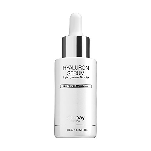 3-Fach Hyaluronsäure Serum extra stark 40 ml - mit 15% botanischer Hyaluronsäure für trockene Haut im Gesicht gegen Falten, Faeltchen, Traenensaecke – Fortgeschrittene Antialterungs-Feuchtigkeitscreme