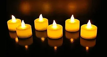 Style Creation Flameless LED Tealights, Smokeless Decorative Candles - Yellow (6)