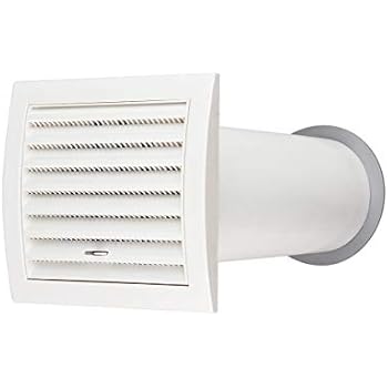 Tumble Dryer Vent kit (White Cowl outlet) - 100mm/4 round through wall ...