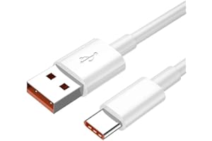 Bizzal 6A 66W USB C Cable For Samsung S23 S22 Ultra Huawei P30 Pro Xiaomi Redmi Fast Charger Cable USB-C [ 1M 1Pack ]