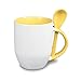 Produktbild Tasse mit Foto als persönliche Geschenkidee - Keramiktasse Kaffee Tasse Bürotasse (6 gelb (mit Löffel))