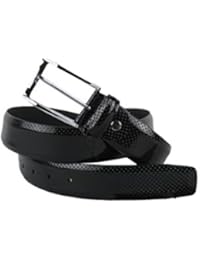 Zerimar Cinturon perforado para hombre confeccionado en piel de alta calidad Color negro
