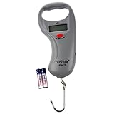 Esta balanza electronico portable tiene las funciones de deduccion de tara, conversion de unidades, pantalla retroiluminada verde, bloqueo de datos y cinta metrica, etc.