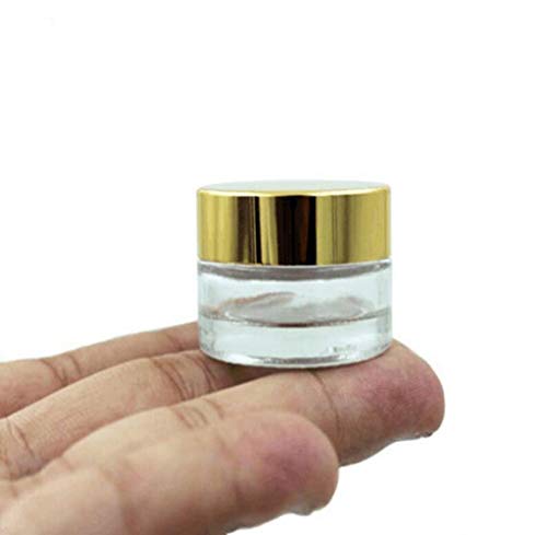 XUMIN 3Pcs 10ML Empty Glass Refillable Cosmetic Make Up Jar Pot Bottle Container With Screw Gold Cap