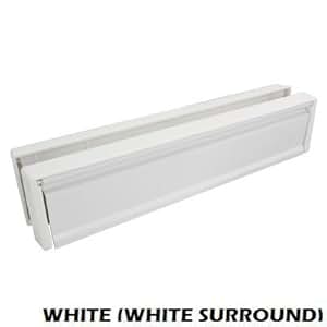 Briefkasten/Briefschlitz für uPVC-Türen - Frontpaneel mit weißem Rahmen