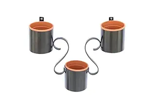 Metal Roots Metal Plant Pot Holder Wall Mounting with 3 Tier pots