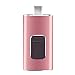 Produktbild MOONM USB-Flash-Laufwerk, USB-Flash-Feder-Antrieb iPhone 16GB 32GB 256GB 64GB.128GB 4 in 1 Multifunktions-USB 3.0 für iPhone Ios Typ C Android Phones,Rosa,32G