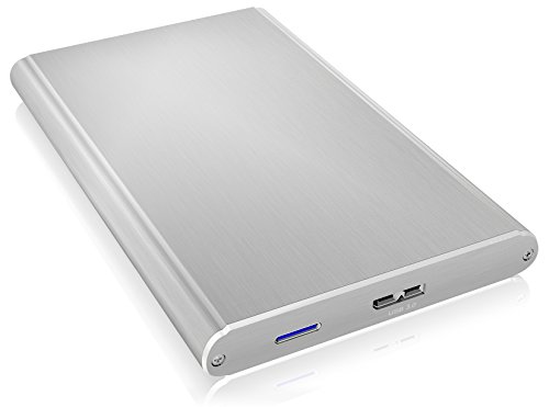 Icy Box IB-242U3 Externes Gehäuse für 2,5" (6,35 cm) SATA HDD/SSD (Bauhöhe bis 9,5 mm) mit USB 3.0 Anschluss (UASP), SATA III, Aluminium, silber
