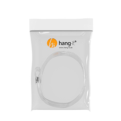 Perlonseil 2mm mit Schlaufe für Bilderschienen Galerieschienen – Länge 1,50m – Set 10 Stück Perlonseile mit Schlaufe von Hang-it - 4