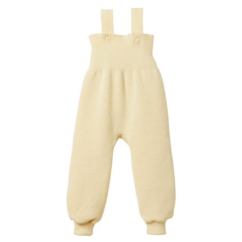 Disana Knitted Baby Dungarees in Organic Merino Wool Natural 62/68 3-6m