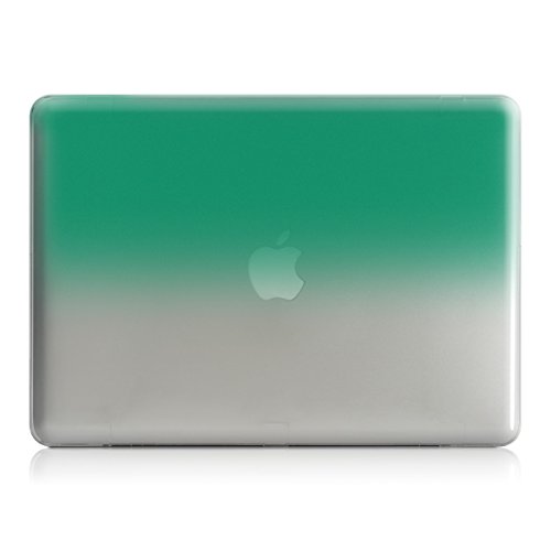kwmobile Hardcase Laptop Hülle für Apple MacBook Air 13″ (ab Mitte 2011) – Zwei Farben Design Grün Transparent dünne gummierte Schutzhülle Cover Case Tasche - 2