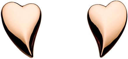 Kit Heath Sterling Silver and Rose Gold Plated Lust Heart Stud Earrings