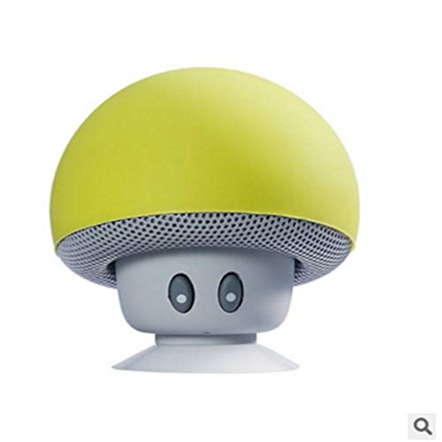 Preisvergleich Produktbild Karikatur Kleiner Pilzkopf Bluetooth Resonanzkörper Silikongummisauger Tischplattenlautsprecher tragbarer Handyklammerton, gelb