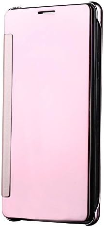 Sun Mobisys Clear View Flip Cover for Samsung Galaxy E5 Rose Pink Mirror