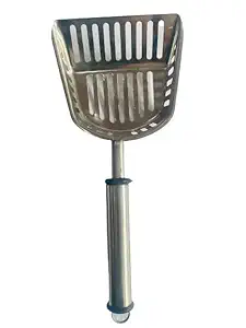 Priaan Pet Supplies Cat Litter Scoop Full Metal Stainless Steel - Litter Scooper, Long Handle Cat Scooper with Holder, Poop Sifting, Pooper Lifter, Kitty Pet Sifter Durable, Kitten Poop Scooper