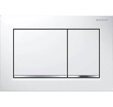 Geberit Plaque de commande blanche - chromée/brillante - Oméga 20 - Geberit