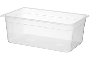 HENDI Gastronormbehälter, Temperaturbeständig von -40° bis 80°C, Skalierung, Geruchs- und geschmackneutral, 28L, Polypropylen, GN 1/1, 530x325x(H)200mm, Transparent