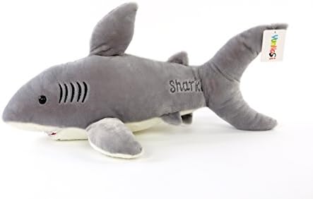 Giant Cuddly White Shark Soft Plush Stuffed Toy for Kids Ocean Sea Animal Jaws Grey Color 120 cm /47"