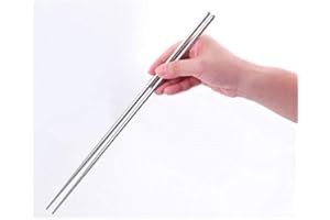 EQLEF - Varillas largas de acero inoxidable antideslizantes resistentes al calor, herramienta de cocción de 39 cm y 2 pares (acero inoxidable)