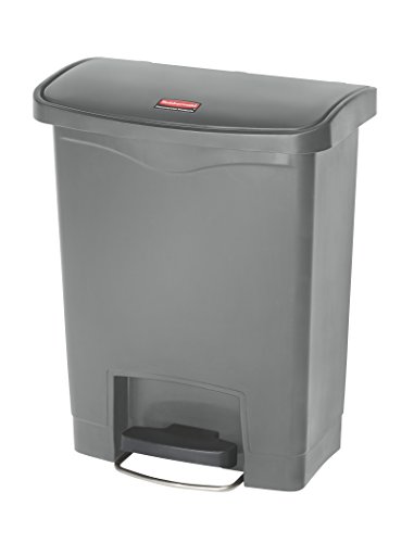 Rubbermaid Commercial Products 1883600 Contenedor con Pedal Frontal, Capacidad de 30 L, Gris
