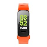 DJym Fitness Tracker HR, Aktivitäts-Tracker-Uhr-Pulsmesser, Wasserdichter Smart Fitness-Bandzähler, Kalorienzähler, Schrittzähler,Orange