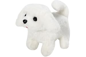 Uposao Jouets pour Chiens interactifs Chien de Jouet électrique activé par la Voix Marchant et aboyant Jouet Mignon de Chien en Peluche de Simulation pour Cadeau d'enfants