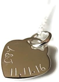 Name Necklace Personalised Sterling Silver Initials | Heart | Date | Wedding Anniversary by Streten