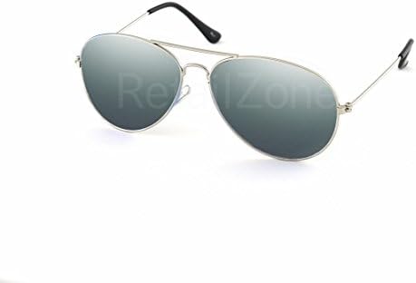 Silver Mirror Aviator Sunglasses Fashion 80s Retro Style Designer Shades UV400 Lens Unisex