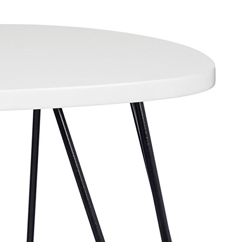Relaxdays Beistelltisch Weiss 2er Set Eckiger Dreibeiner Holz