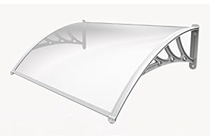 XONE Pensilina trasparente 160x120 cm in policarbonato alveolare - Elegante e Resistente | Spessore lamina policarbonato 5,5 mm