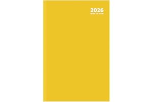 Sixstore 2026 A5 Tygodniowy planer 2026 Fashion Color Diary A5 WTV Roczny planer biurkowy Ribbon Marker, Żółty Pomarańczowy, Organizer osobisty, Dziennik szkolny/biurowy